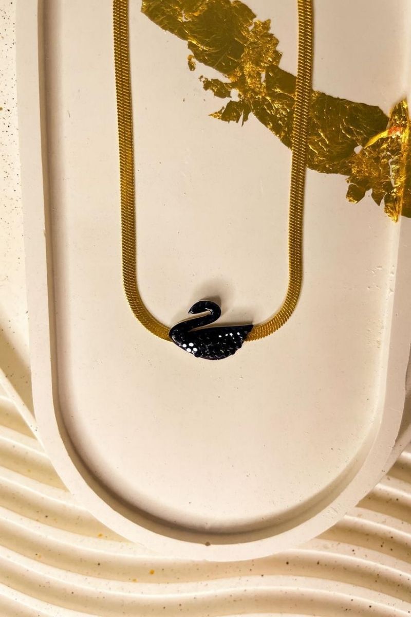 Black Swan Pendant Necklace Black Swan Pendant Necklace
