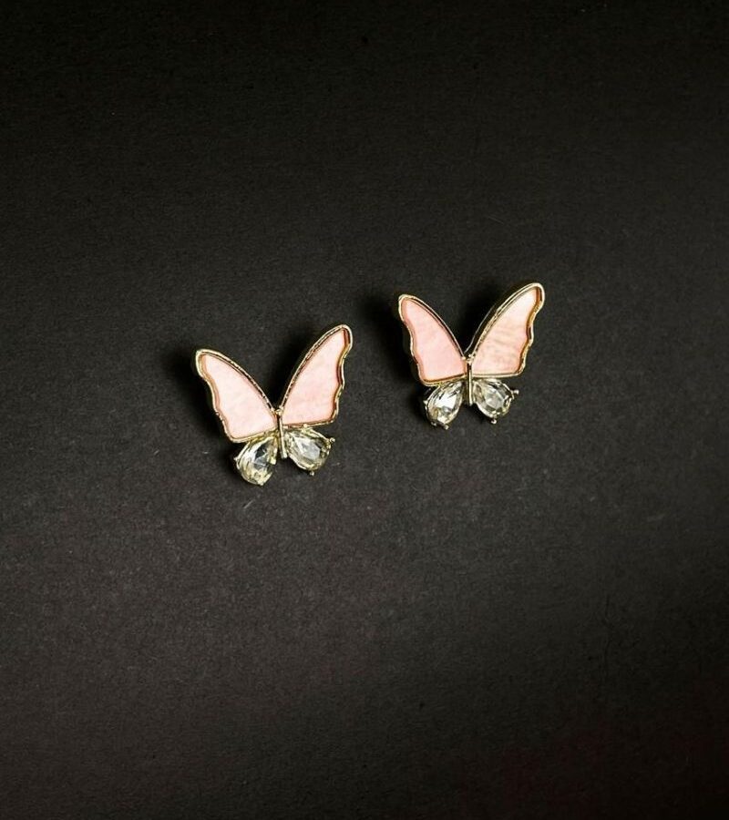 Blush Butterfly Stud Earrings