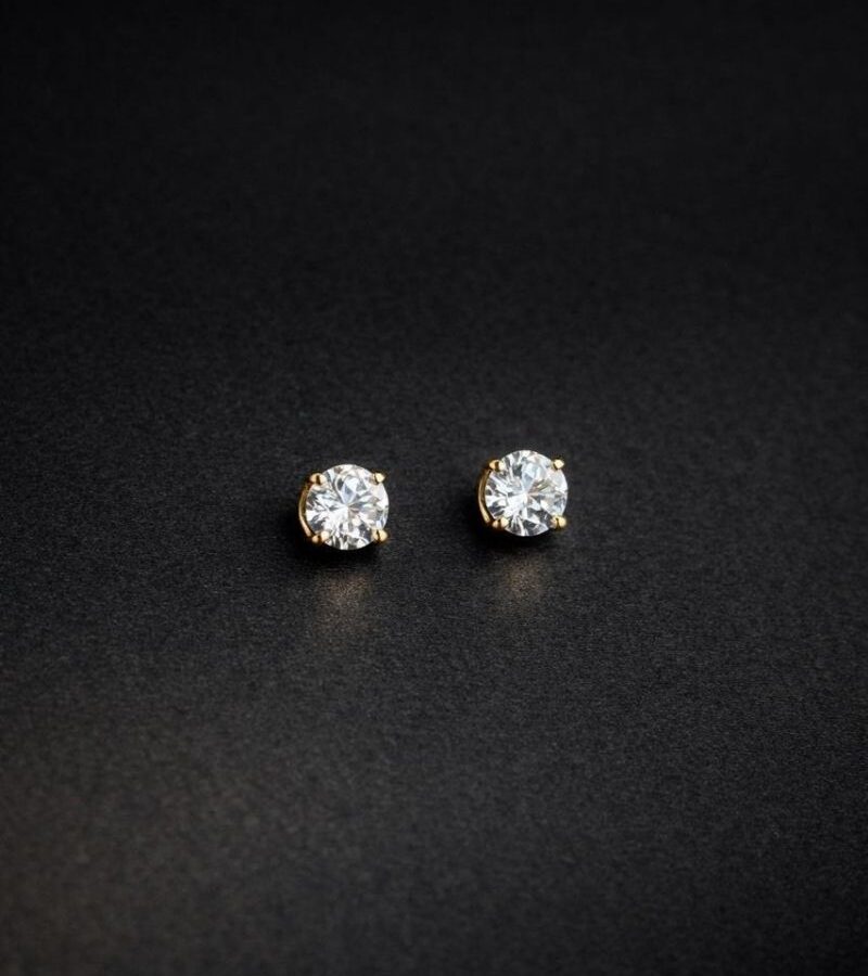 Classic Crystal Solitaire Stud Earrings