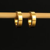 Classic Polished Gold Huggie Hoops