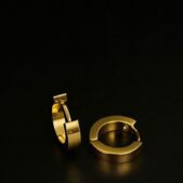 Classic Polished Gold Huggie Hoops X2