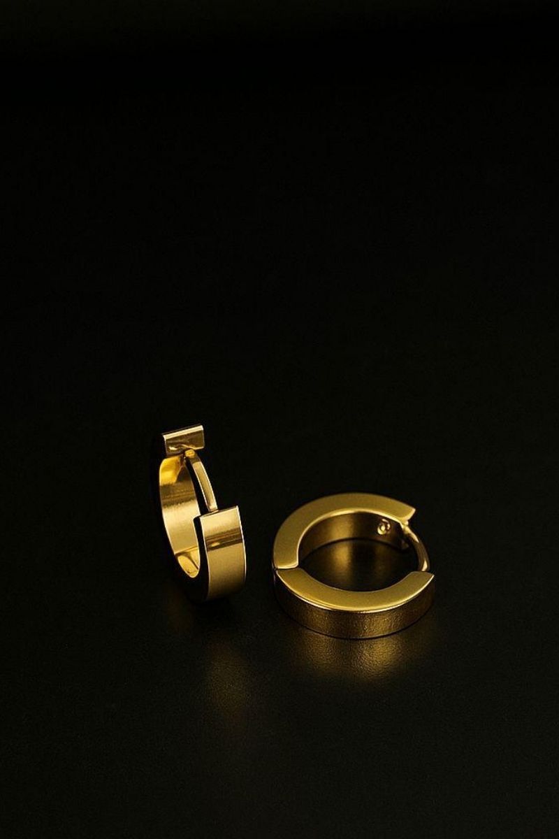 Classic Polished Gold Huggie Hoops X2 Classic Polished Gold Huggie Hoops X2