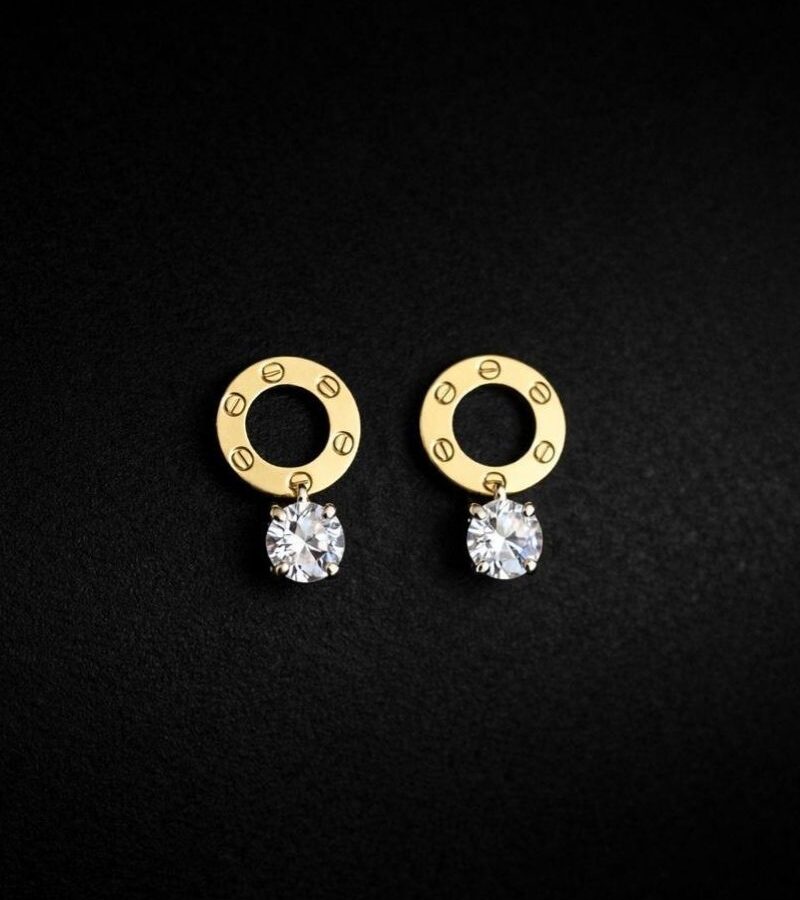 Crystal Halo Drop Earrings