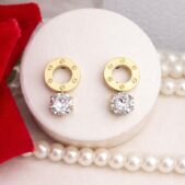 Crystal Halo Drop Earrings X2