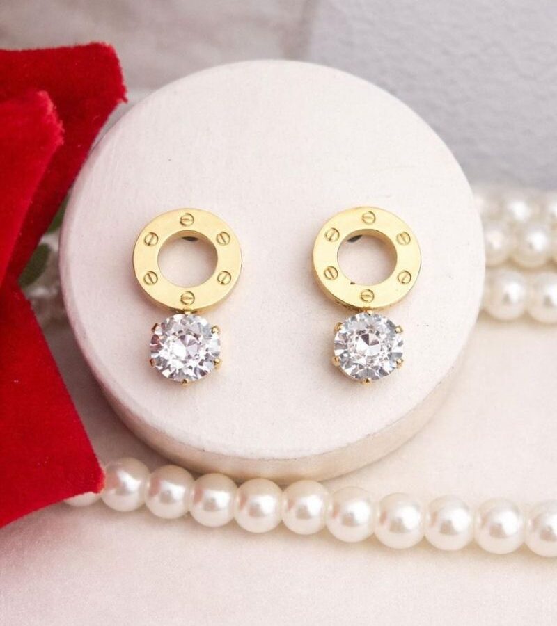Crystal Halo Drop Earrings X2