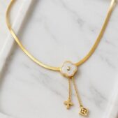Ivory Clover Lariat Necklace X2