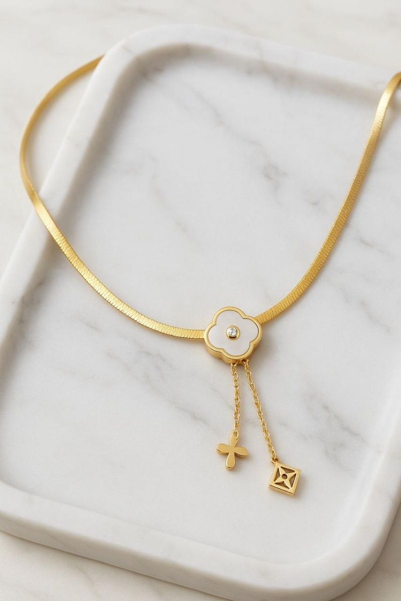 Ivory Clover Lariat Necklace X2 Ivory Clover Lariat Necklace X2