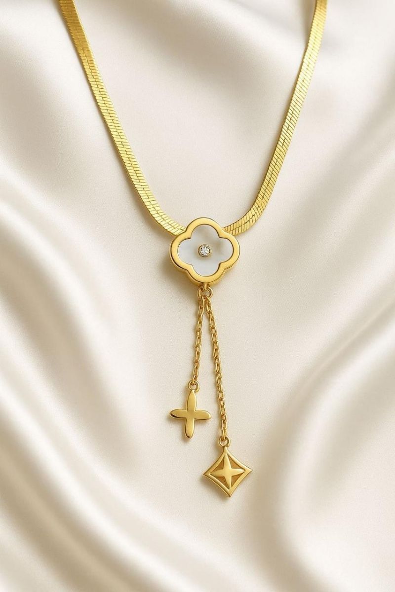 Ivory Clover Lariat Necklace Ivory Clover Lariat Necklace
