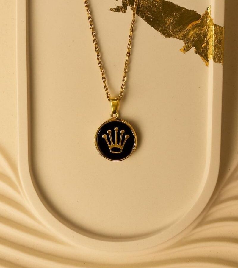 Midnight Crown Medallion Necklace