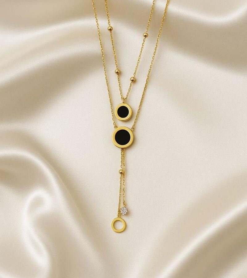 Midnight Double-Circle Layered Necklace