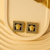 Midnight Medusa Square Stud Earrings