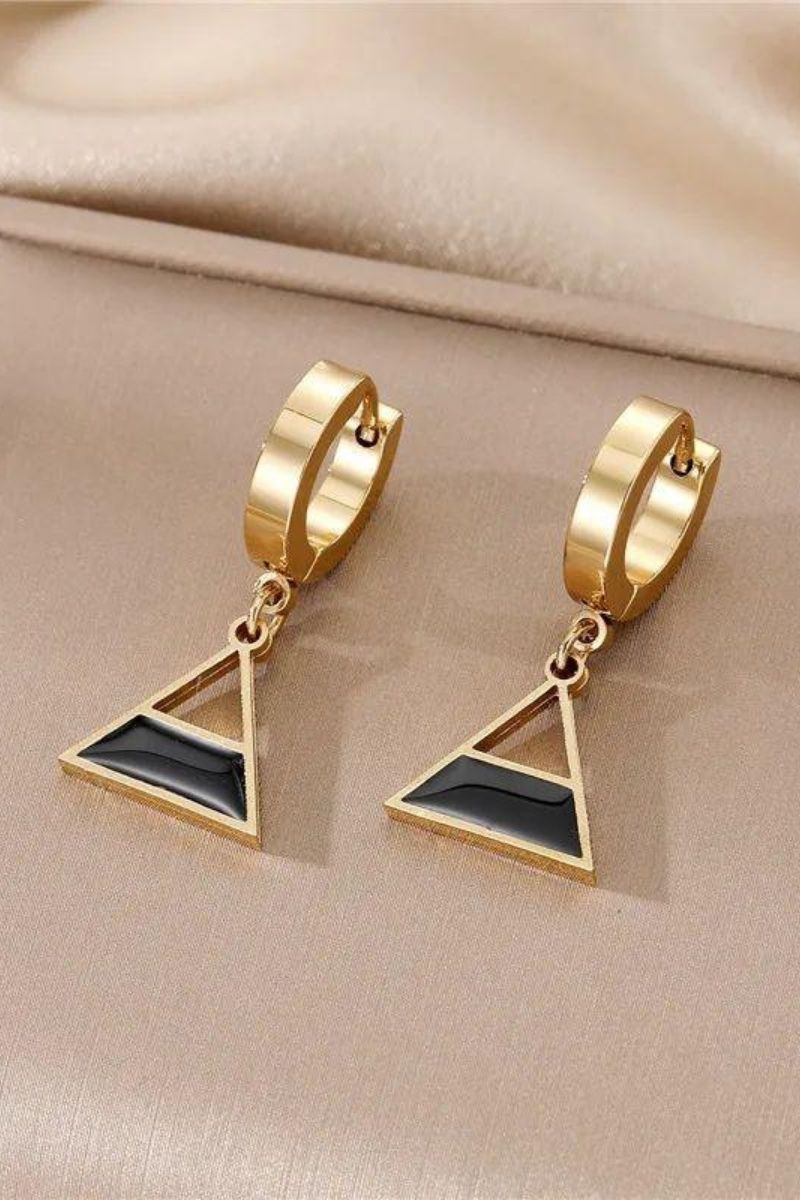 Midnight Triangle Drop Hoop Earrings X2 Midnight Triangle Drop Hoop Earrings X2