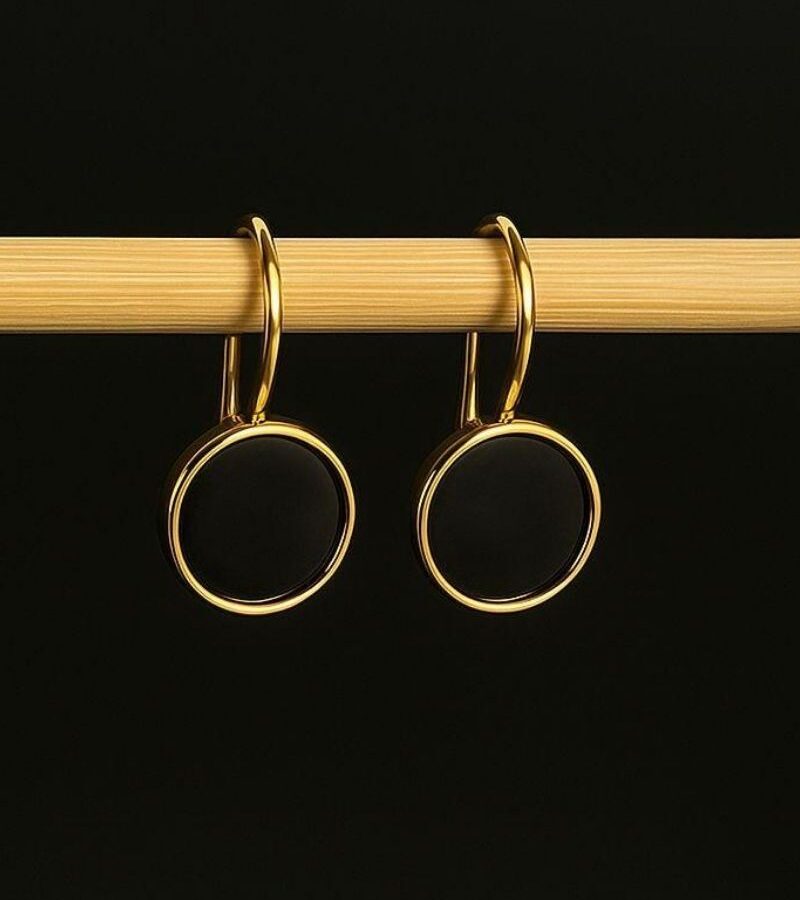 Minimal Circle Drop Hoop Earrings