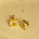 Pearl Monogram Square Stud Earrings X2