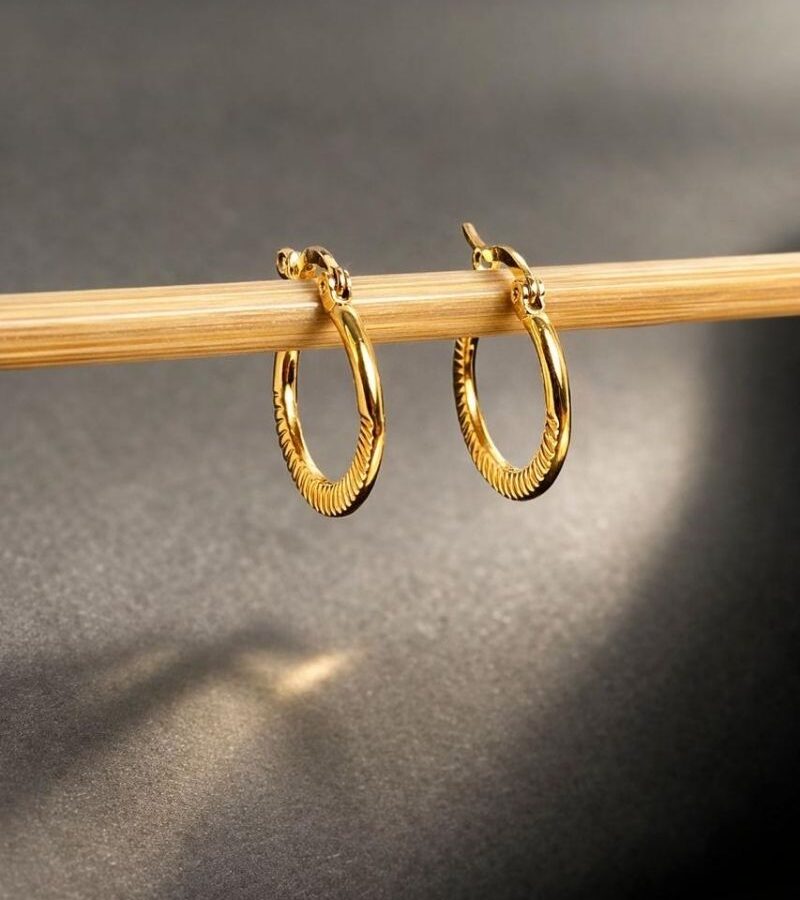 Aurelia Textured Hoop Earrings