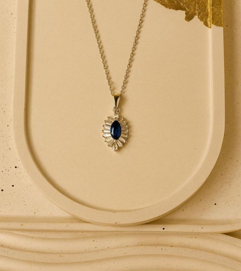 Sapphire Aurora Pendant Necklace