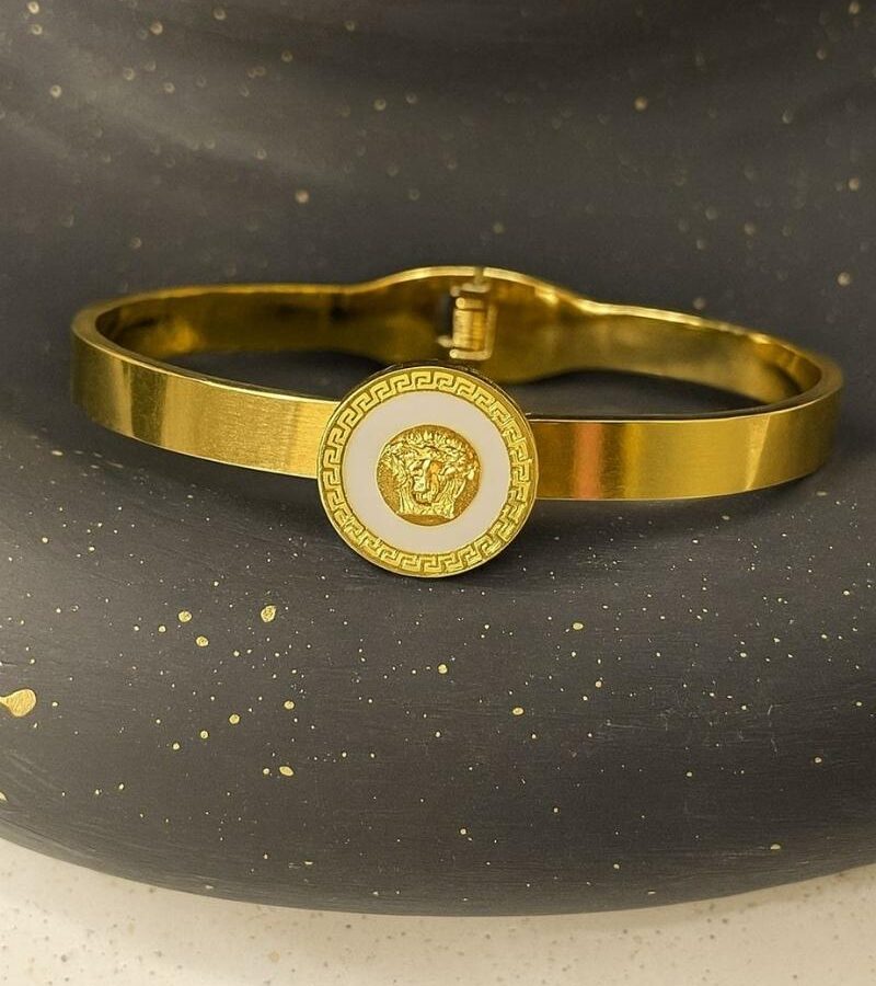 Solene Crystal Medallion Bangle