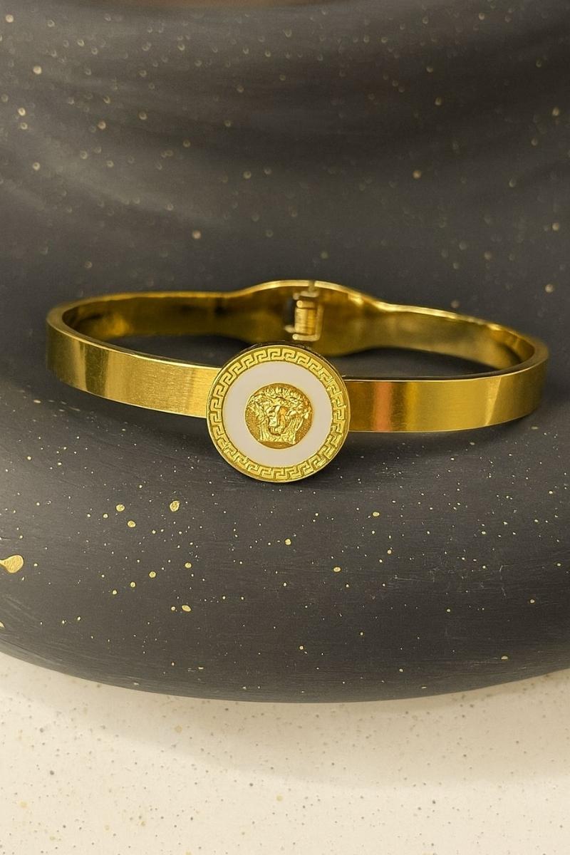 Solene Crystal Medallion Bangle Main Solene Crystal Medallion Bangle Main